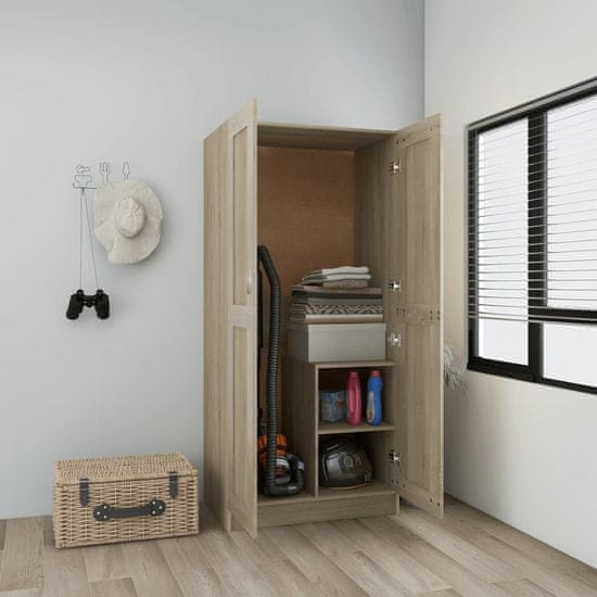 Vidaxl Garderobna omara sonoma hrast 82,5x51,5x180 cm iverna plošča