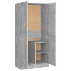 Vidaxl Garderobna omara betonsko siva 82,5x51,5x180 cm iverna plošča