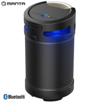 Manta SPK5120 prenosni zvočnik, Bluetooth, 100W, stereo 360°, RGB LED, IPX5, FM, črn