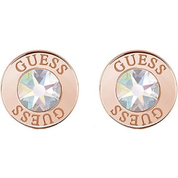 Guess Uhani iz bronastega kamna s kristalom UBE78096