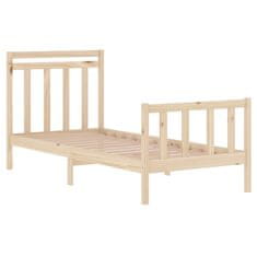 Vidaxl Posteljni okvir iz trdnega lesa 90x190 cm 3FT