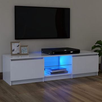 Vidaxl vidaXL TV omarica z LED osvetlitvijo bela 120x30x35,5 cm