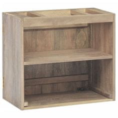 Vidaxl Stenska kopalniška omarica 45x30x40 cm trdna tikovina