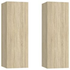 Vidaxl TV omarica 2 kosa sonoma hrast 30,5x30x90 cm iverna plošča