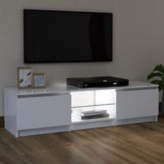 Vidaxl vidaXL TV omarica z LED osvetlitvijo bela 120x30x35,5 cm