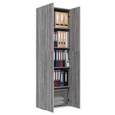 Vidaxl Pisarniška omara siva sonoma 60x32x190 cm konstruiran les