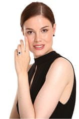 JwL Luxury Pearls Očarljiv prstan s črnim biserom in cirkoni JL0760 (Obseg 52 mm)