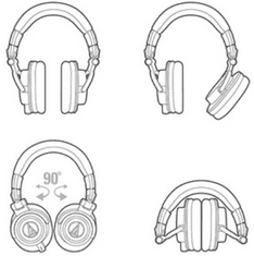 Audio-Technica ATH-M50XWH slušalke, 45 mm, 38 ohm, bele (ATH-M50XWH)