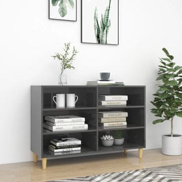 Vidaxl vidaXL Omarica z visokim sijajem in sivo barvo 103,5 x 35 x 70 cm