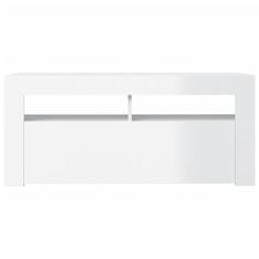 Vidaxl TV omarica z LED lučkami visok sijaj bela 90x35x40 cm