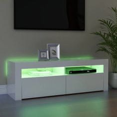 Vidaxl TV omarica z LED lučkami visok sijaj bela 120x35x40 cm