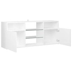 Vidaxl TV omarica z LED lučkami visok sijaj bela 120x30x50 cm