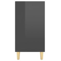 Greatstore Komoda visok sijaj siva 103,5x35x70 cm iverna plošča