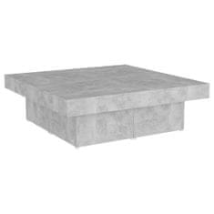 Greatstore Klubska mizica betonsko siva 90x90x28 cm iverna plošča