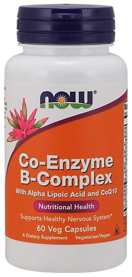 NOW Foods Co-Enzyme Vitamin B-kompleks (aktivna oblika koencima), 60 zeliščnih kapsul