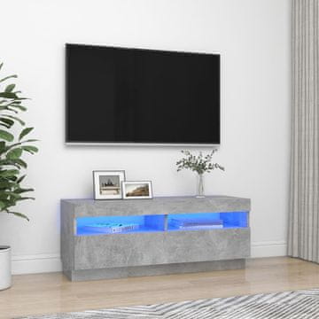 Vidaxl vidaXL TV omarica z LED osvetlitvijo betonsko siva 100x35x40 cm