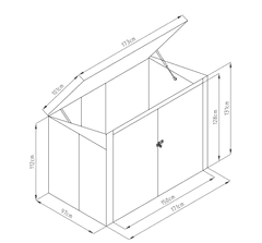 IWHOME Univerzalni pokrov za smetnjake in orodje HORY B 1,75 m² antracit