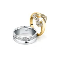 Morellato Bleščeč jeklen prstan s kristali Bagliori SAVO160 (Obseg 52 mm)