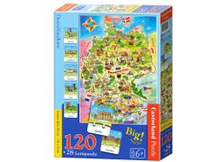 JOKOMISIADA Puzzle Zemljevid Nemčije 120 elementov + kviz CA0037