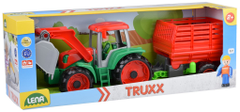 LENA Truxx Traktor s prikolico za seno, dekorativni karton