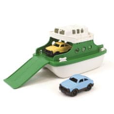 Green Toys Zelene igrače Zeleno-beli trajekt z avtomobili