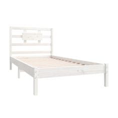 Vidaxl Posteljni okvir bel iz trdnega lesa 90x190 cm 3FT