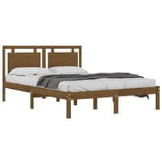 Greatstore Okvir za posteljo, medeno rjava, masivni les, 120x200 cm