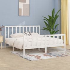 Vidaxl Posteljni okvir bel iz trdnega lesa 180x200 cm 6FT