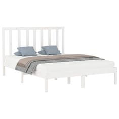 Vidaxl Posteljni okvir bel iz trdnega lesa 150x200 cm 5FT