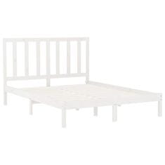 Vidaxl Posteljni okvir bel iz trdnega lesa 150x200 cm 5FT