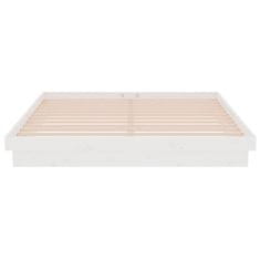 Vidaxl Posteljni okvir bel iz trdnega lesa 160x200 cm