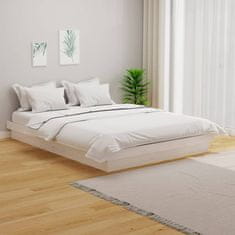 Vidaxl Posteljni okvir bel iz trdnega lesa 150x200 cm 5FT