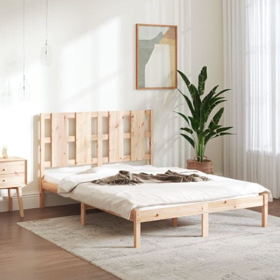 Vidaxl Posteljni okvir iz trdnega lesa 120x190 cm 4FT