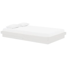 Vidaxl Posteljni okvir bel iz trdnega lesa 120x200 cm