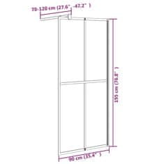Vidaxl Pregrada za tuš 90x195 cm temno kaljeno steklo