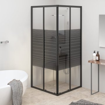 Vidaxl Črtasta tuš kabina ESG 70x70x180 cm črna