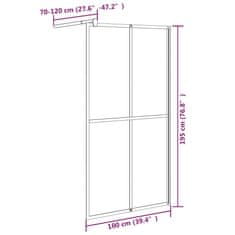 Vidaxl Pregrada za tuš 100x195 cm temno kaljeno steklo