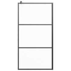 Vidaxl Pregrada za tuš 100x195 cm motno ESG steklo črna