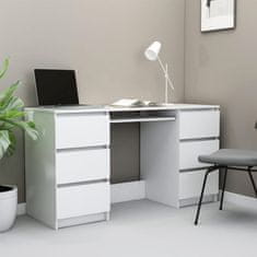Vidaxl Pisalna miza bela 140x50x77 cm iverna plošča