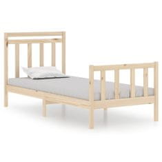 Vidaxl Posteljni okvir iz trdnega lesa 90x190 cm 3FT