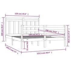 Vidaxl Posteljni okvir iz trdnega lesa 120x190 cm 4FT