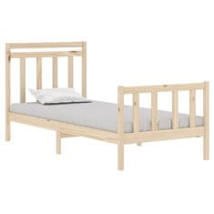 Vidaxl Posteljni okvir iz trdnega lesa 90x190 cm 3FT