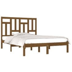Greatstore Okvir za posteljo, medeno rjava, borov les, 180x200 cm Super King