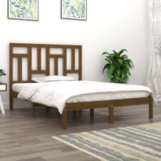 Greatstore Okvir za posteljo, medeno rjava, borov les, 180x200 cm Super King