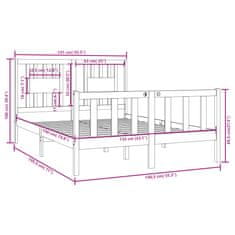 Vidaxl Posteljni okvir iz trdnega lesa 135x190 cm 4FT6