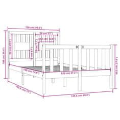 Vidaxl Posteljni okvir iz trdnega lesa 120x190 cm 4FT