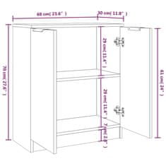 Greatstore Komoda, 2 kosa, dimljen hrast, 60x30x70 cm