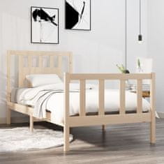 Vidaxl Posteljni okvir iz trdnega lesa 90x190 cm 3FT