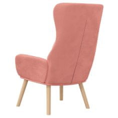 shumee Lounge fotelj, roza barve, oblazinjen z žametom