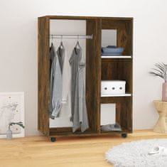 Vidaxl Garderobna omara dimljeni hrast 80x40x110 cm konstruiran les
